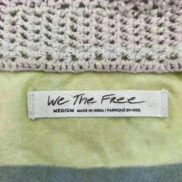 We The Free Medium Luca Crochet Bodice Merida Combo Stripe‎ Knit Dress Or Top - Picture 6 of 9